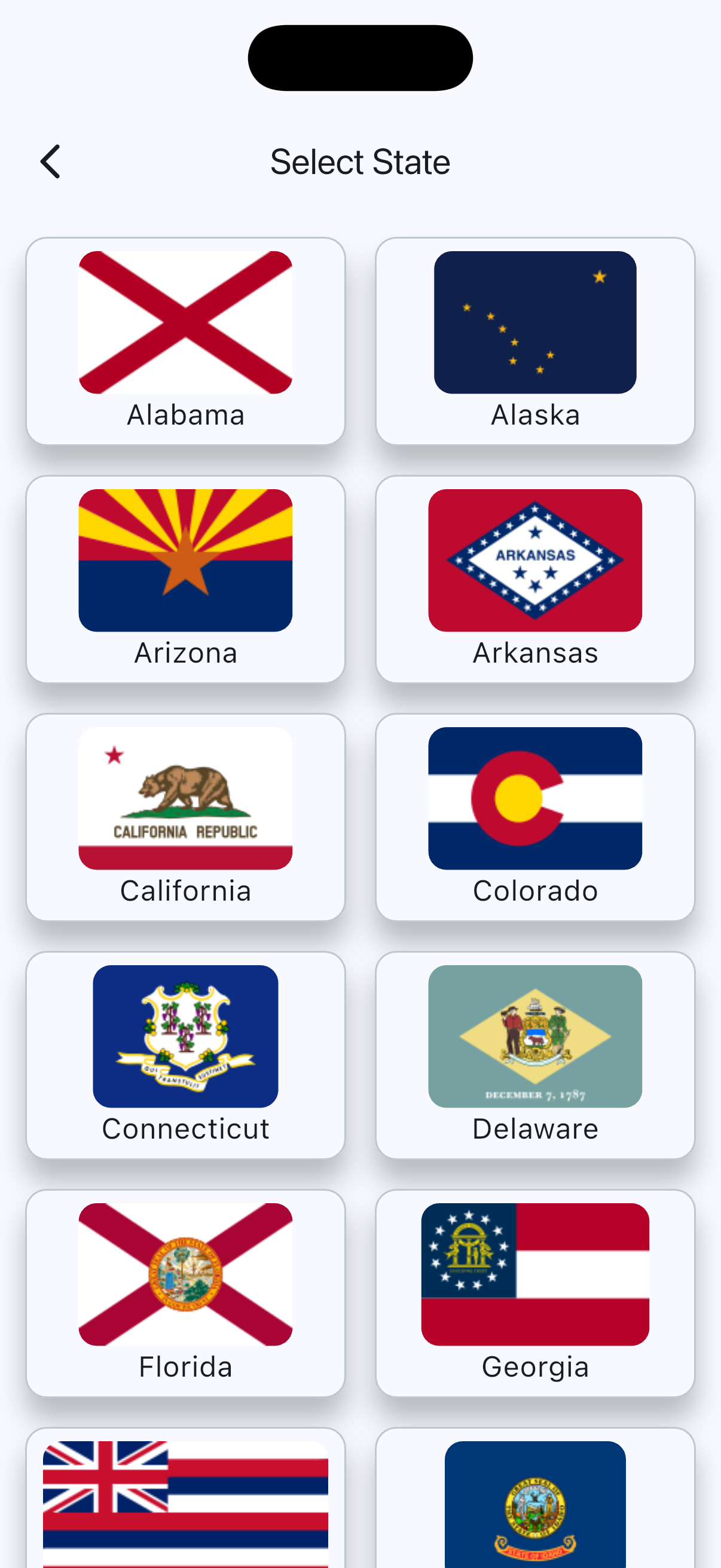 State Selection Screen